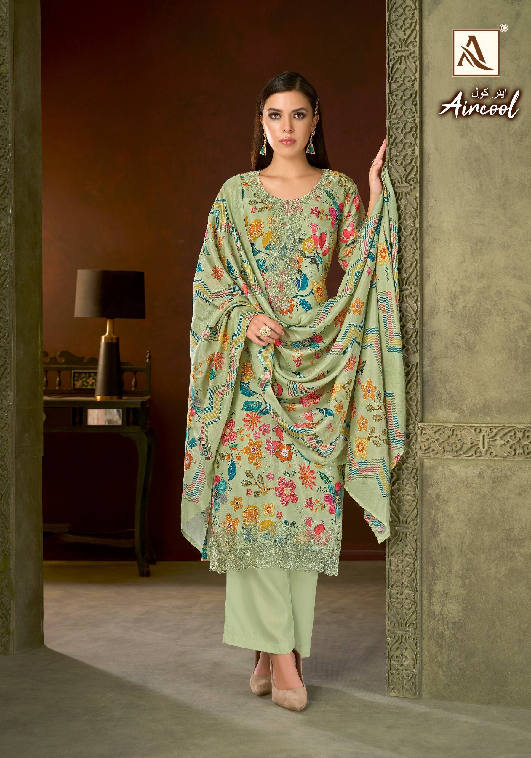 AIRCOOL By Alok Suit 01 To 06 Series Beautiful Festive Suits Stylish Fancy Colorful Ethnic Wear Pure Viscose Maslin Print Dresses At Wholesale Price